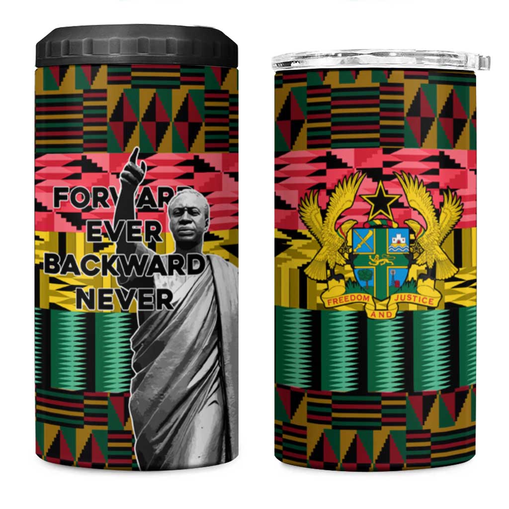 Kwame Nkrumah Ghana 4 in 1 Can Cooler Tumbler Kente Pattern African TS04