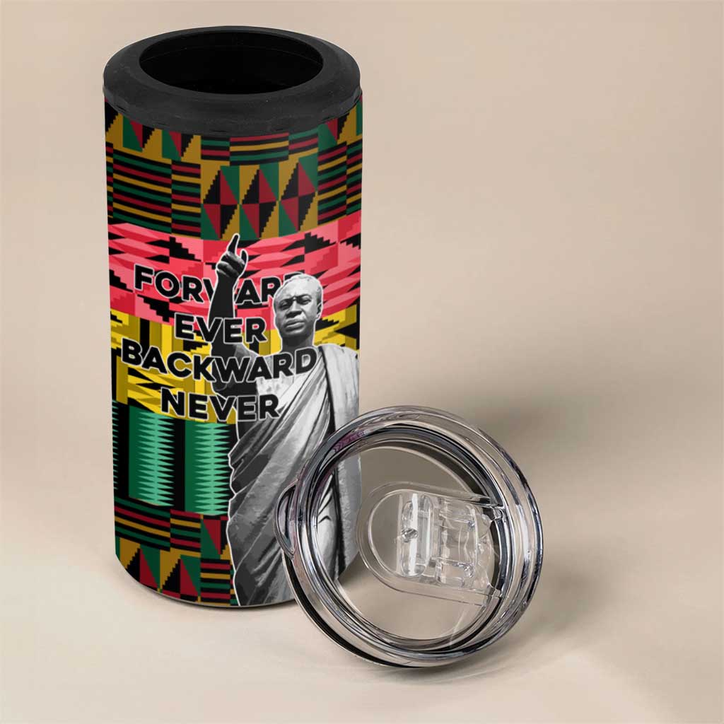 Kwame Nkrumah Ghana 4 in 1 Can Cooler Tumbler Kente Pattern African TS04