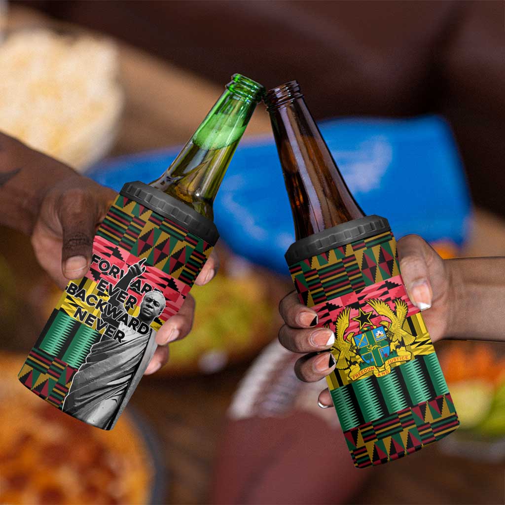 Kwame Nkrumah Ghana 4 in 1 Can Cooler Tumbler Kente Pattern African TS04