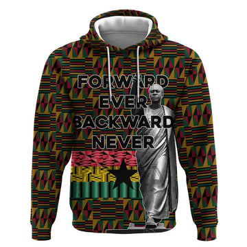 Kwame Nkrumah Hoodie with Coat of Arms  Grunge Style Design TS04