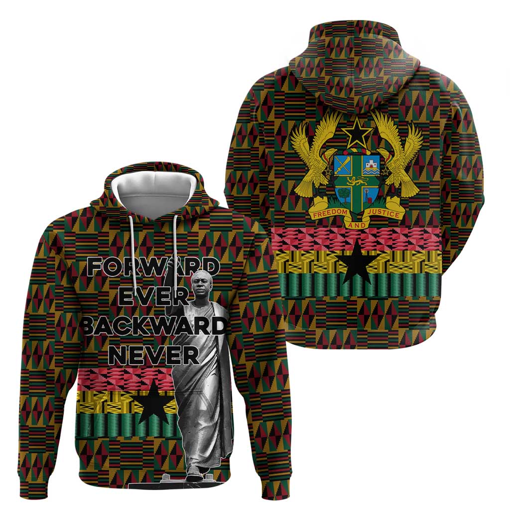 Kwame Nkrumah Hoodie with Coat of Arms  Grunge Style Design TS04