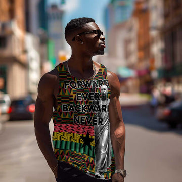 Kwame Nkrumah Ghana Men Tank Top Kente Pattern African TS04