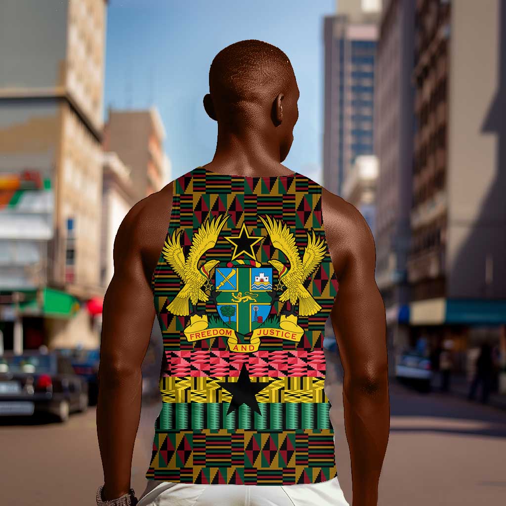 Kwame Nkrumah Ghana Men Tank Top Kente Pattern African TS04