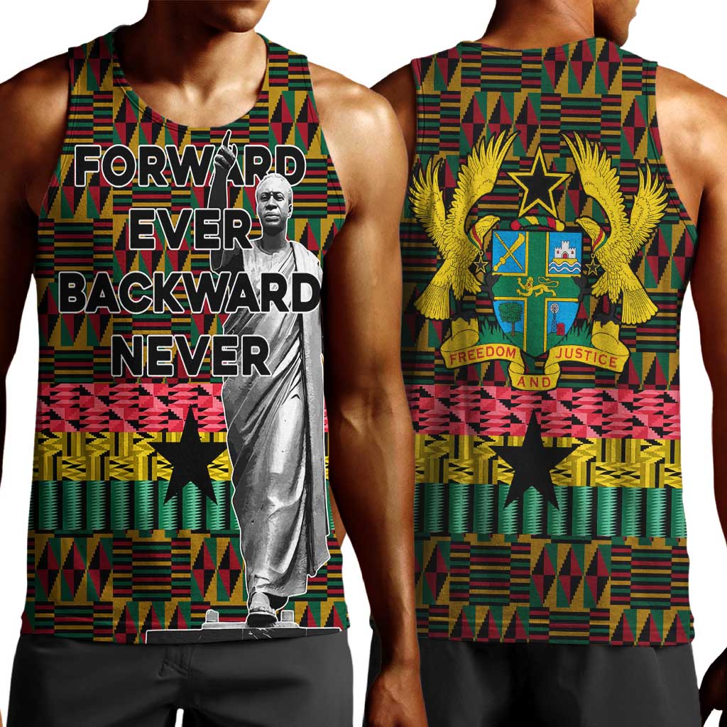 Kwame Nkrumah Ghana Men Tank Top Kente Pattern African TS04