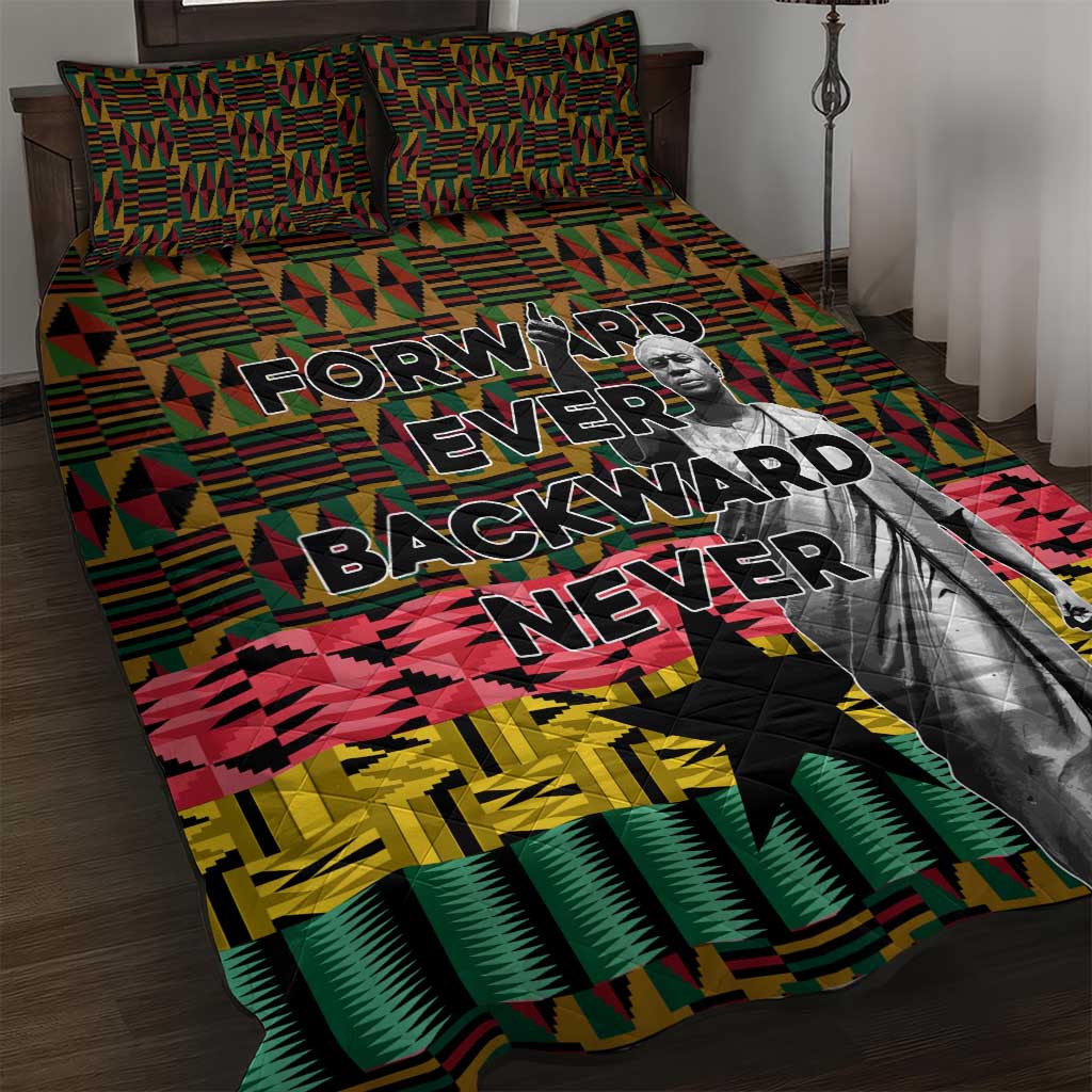 Kwame Nkrumah Ghana Quilt Bed Set Kente Pattern African TS04