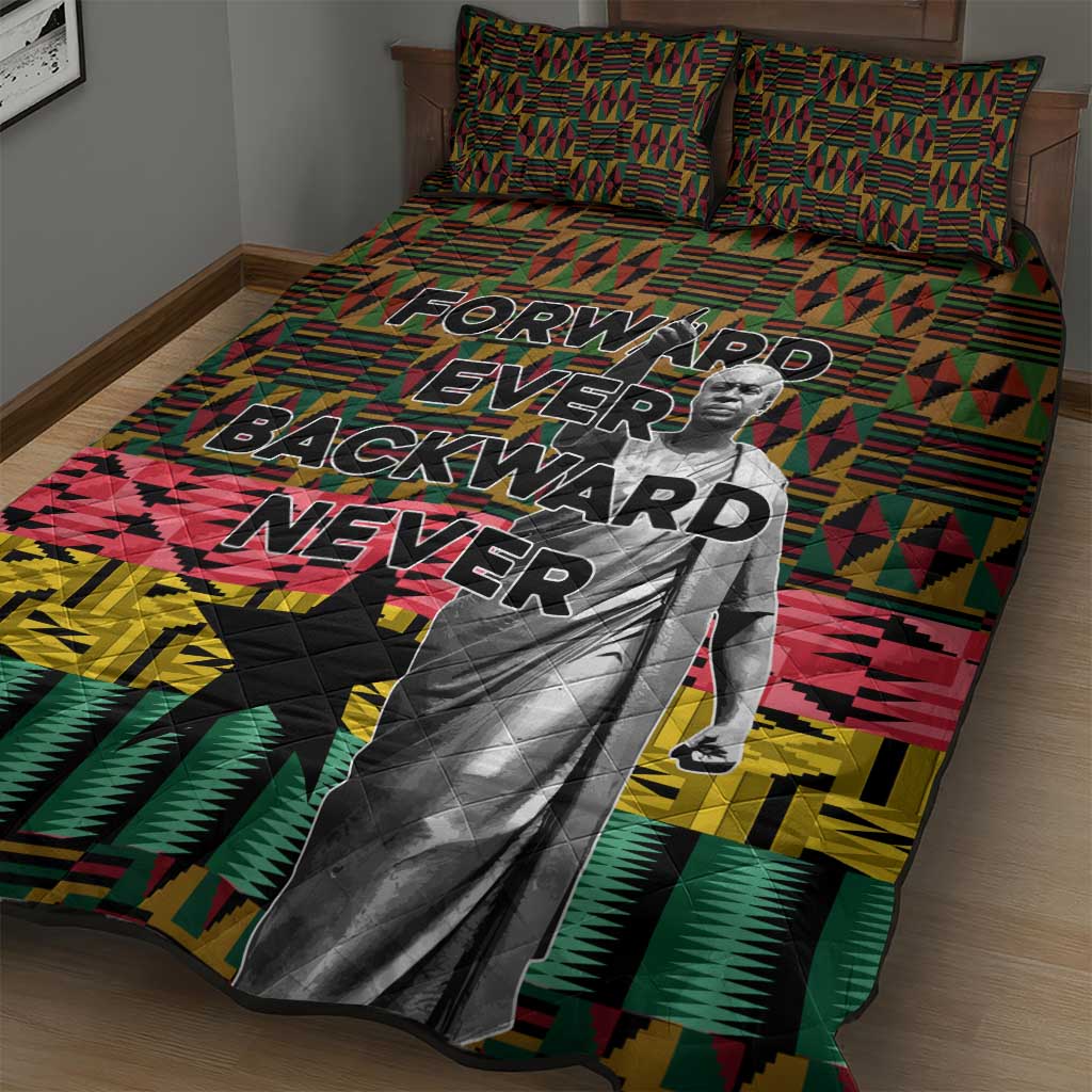 Kwame Nkrumah Ghana Quilt Bed Set Kente Pattern African TS04