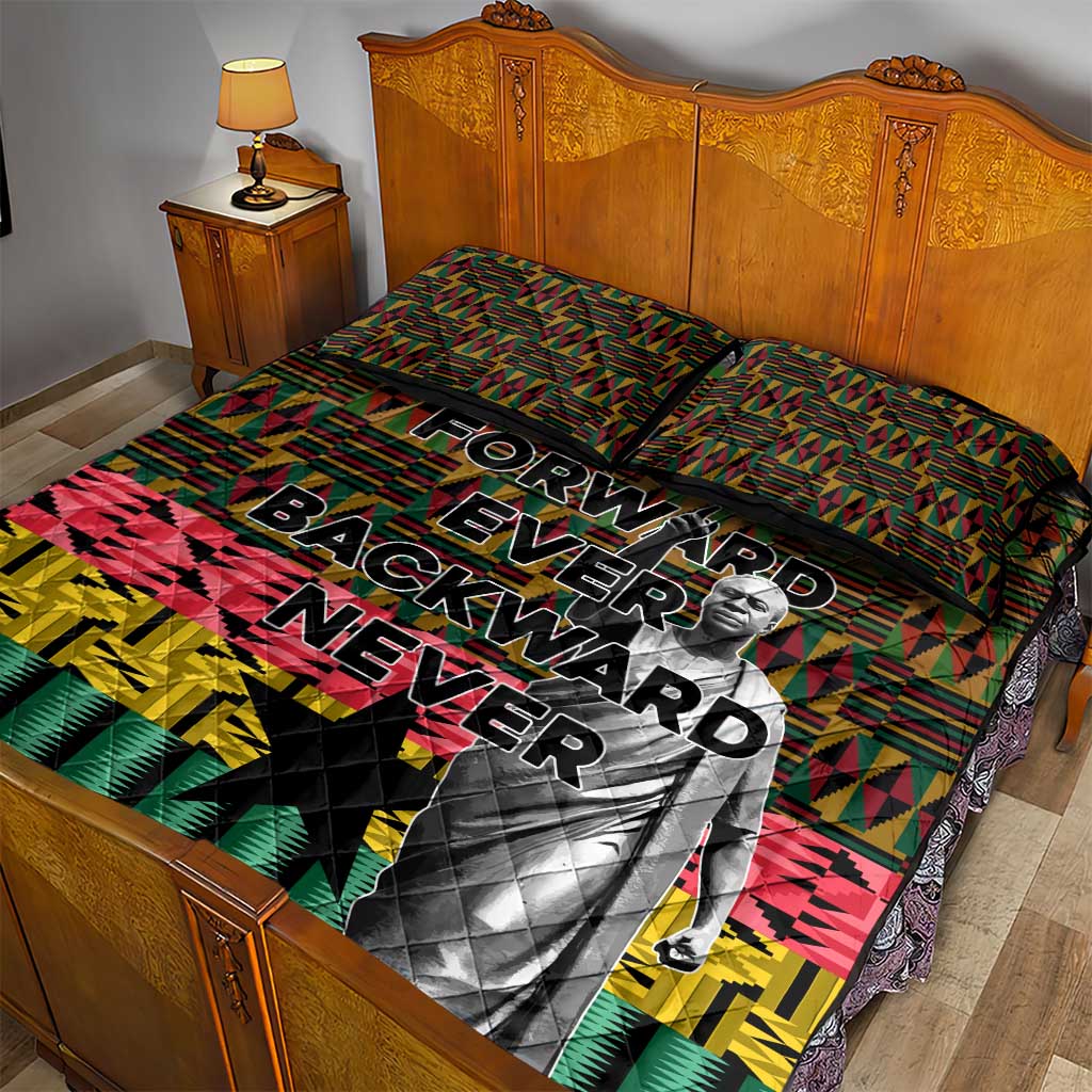 Kwame Nkrumah Ghana Quilt Bed Set Kente Pattern African TS04