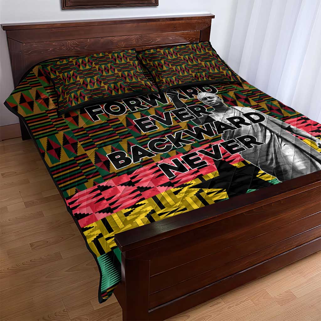 Kwame Nkrumah Ghana Quilt Bed Set Kente Pattern African TS04
