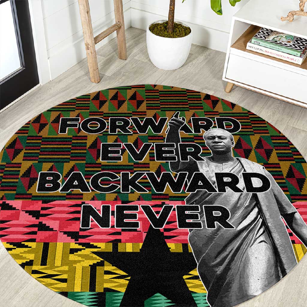 Kwame Nkrumah Ghana Round Carpet Kente Pattern African TS04