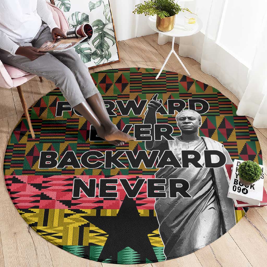 Kwame Nkrumah Ghana Round Carpet Kente Pattern African TS04