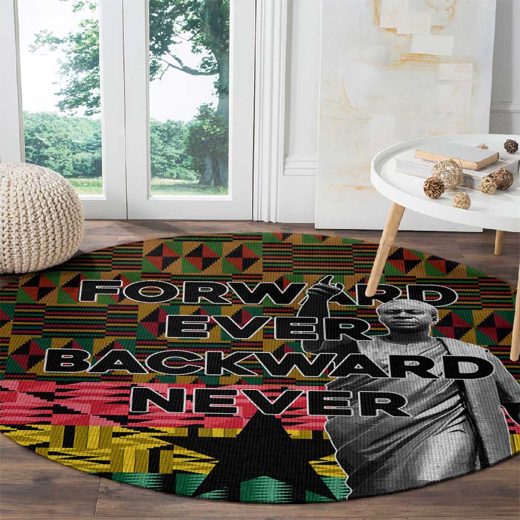 Kwame Nkrumah Ghana Round Carpet Kente Pattern African TS04