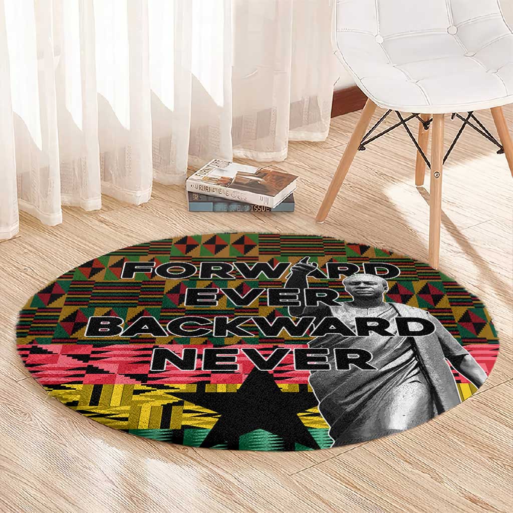 Kwame Nkrumah Ghana Round Carpet Kente Pattern African TS04
