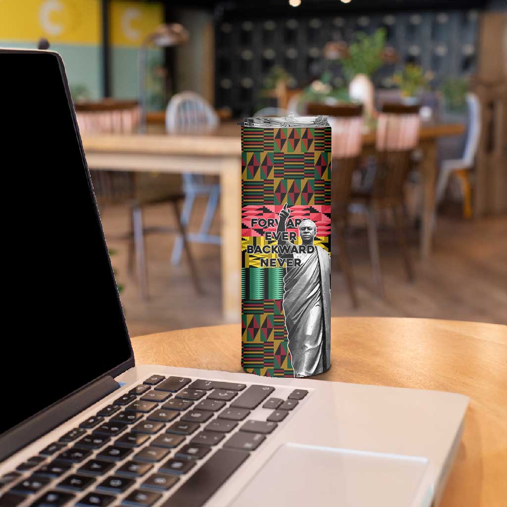 Kwame Nkrumah Ghana Skinny Tumbler Kente Pattern African TS04