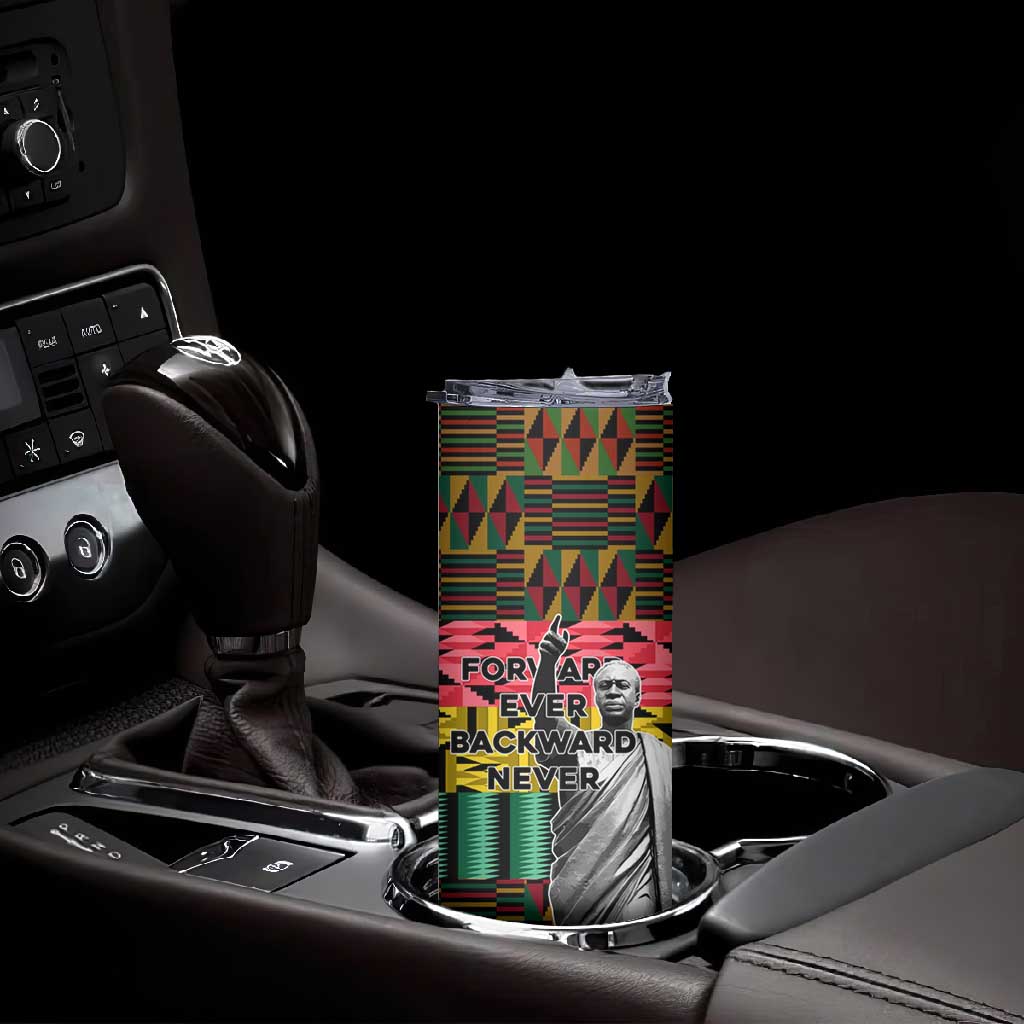 Kwame Nkrumah Ghana Skinny Tumbler Kente Pattern African TS04