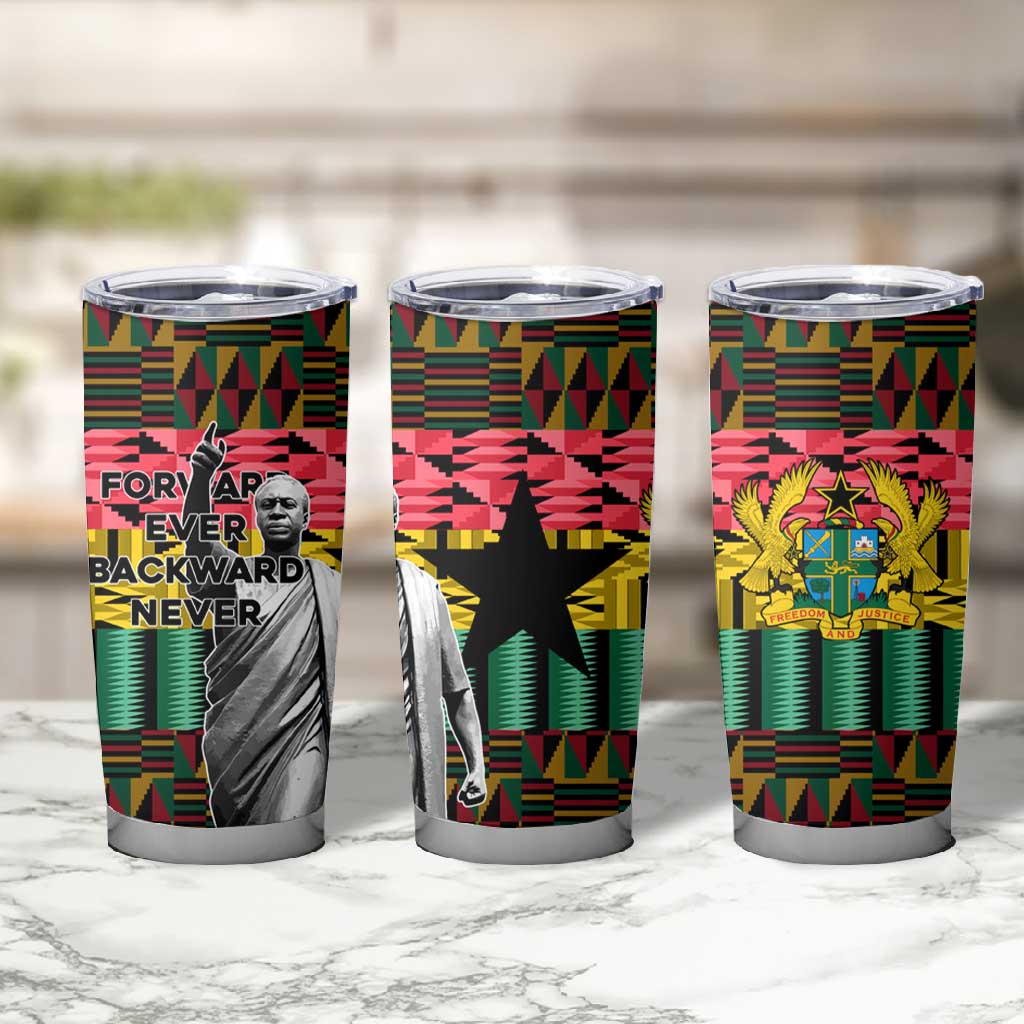 Kwame Nkrumah Ghana Tumbler Cup Kente Pattern African TS04