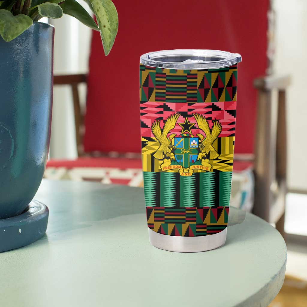 Kwame Nkrumah Ghana Tumbler Cup Kente Pattern African TS04