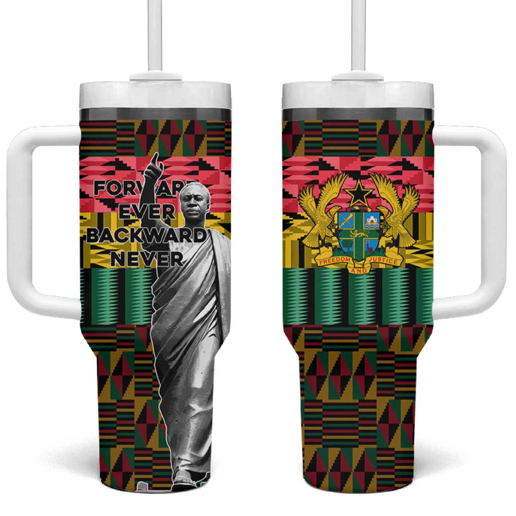 Kwame Nkrumah Ghana Tumbler With Handle Kente Pattern African TS04