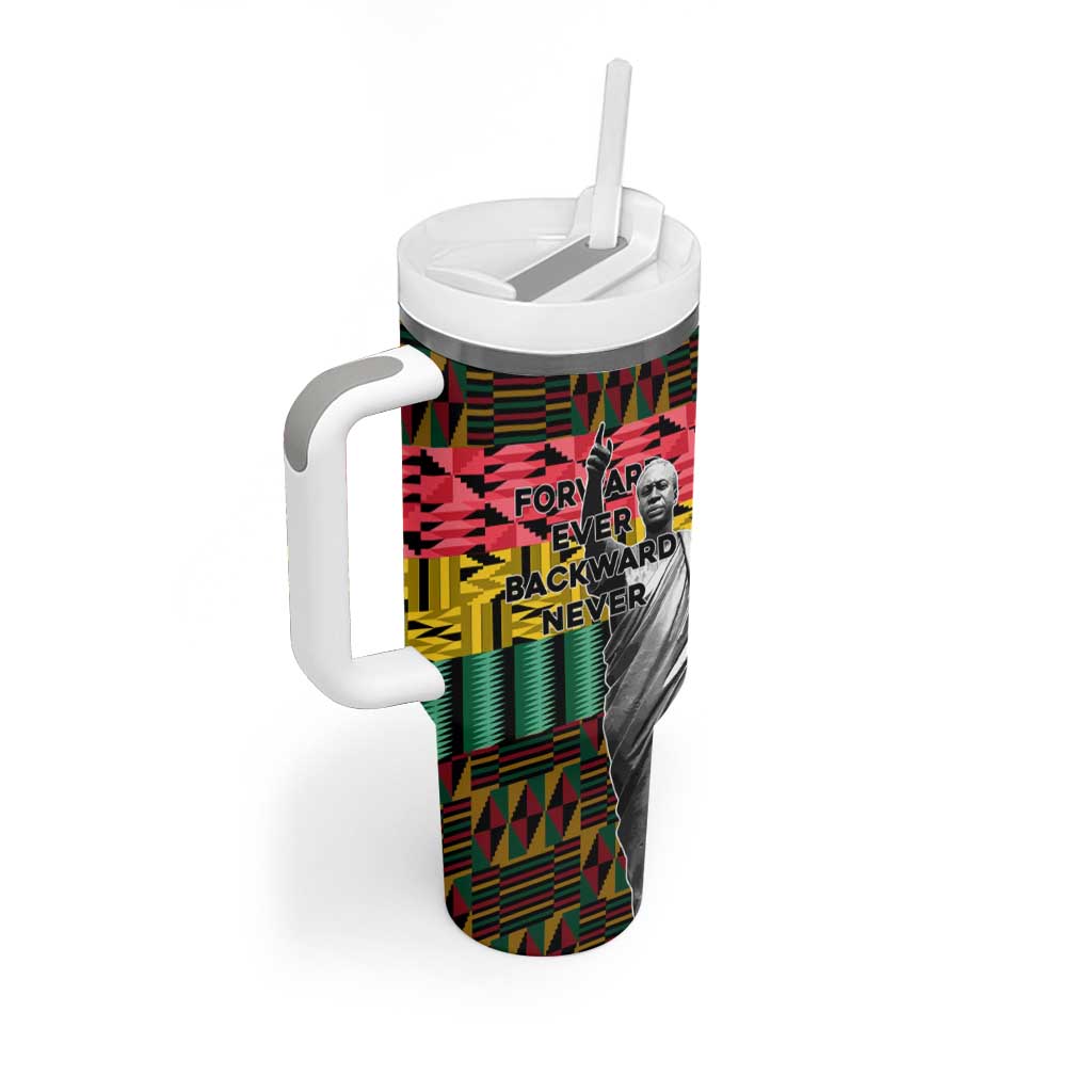 Kwame Nkrumah Ghana Tumbler With Handle Kente Pattern African TS04