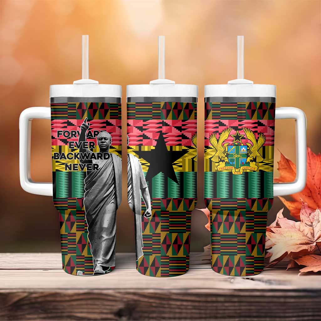 Kwame Nkrumah Ghana Tumbler With Handle Kente Pattern African TS04
