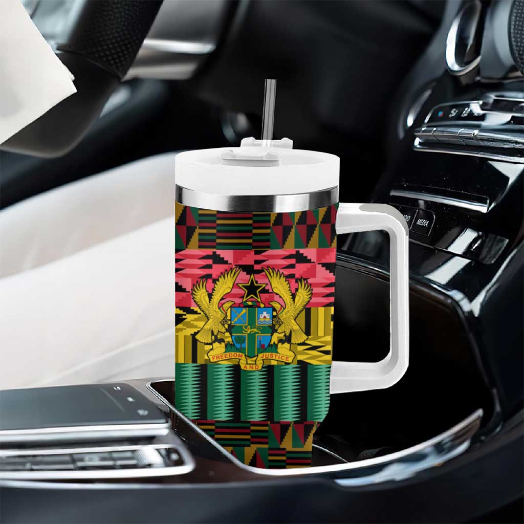 Kwame Nkrumah Ghana Tumbler With Handle Kente Pattern African TS04