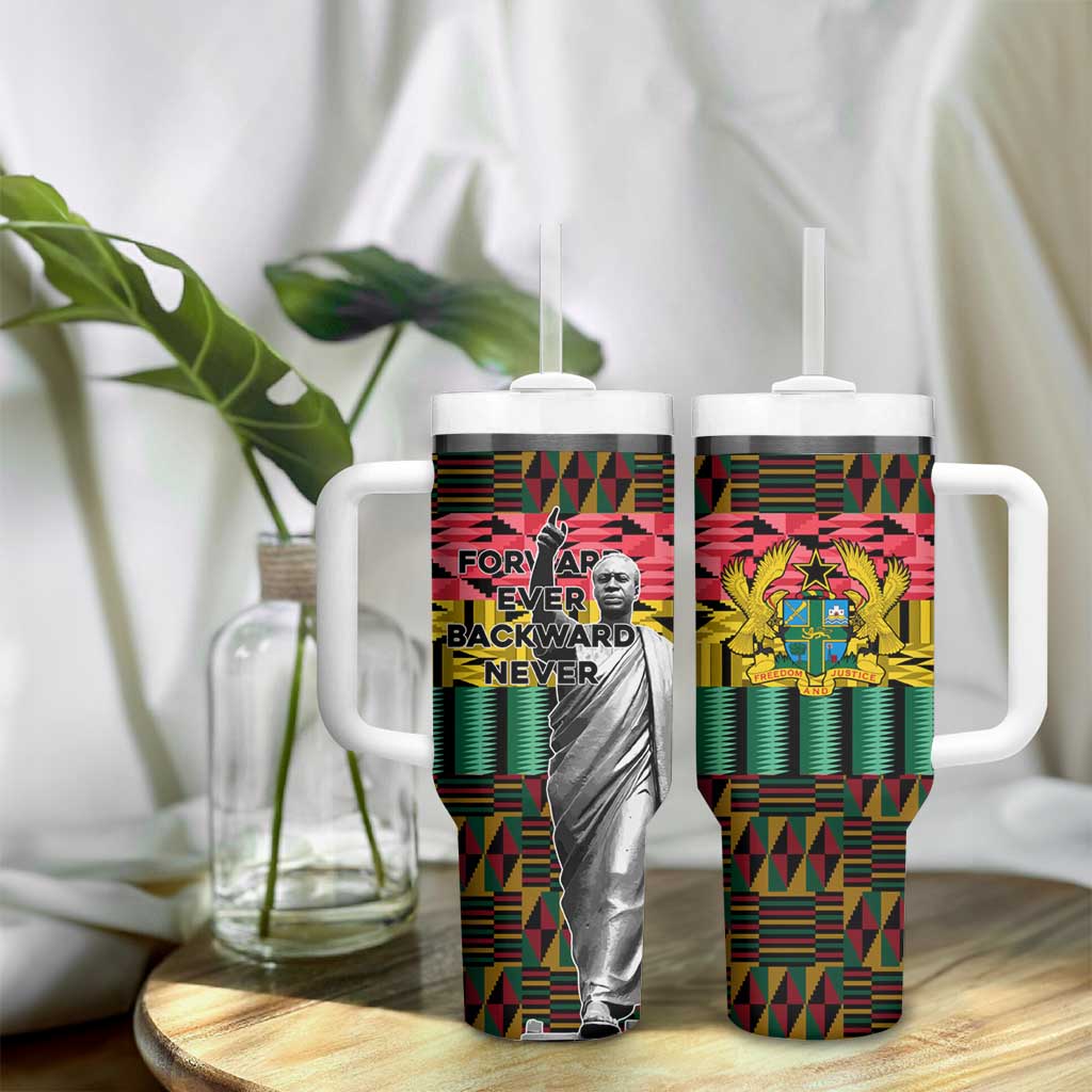 Kwame Nkrumah Ghana Tumbler With Handle Kente Pattern African TS04
