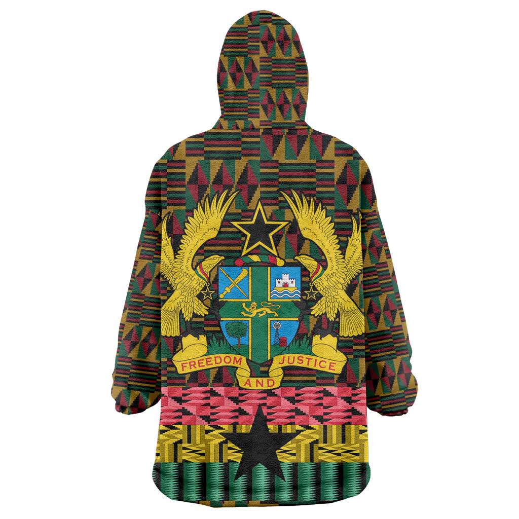 Kwame Nkrumah Ghana Wearable Blanket Hoodie Kente Pattern African TS04
