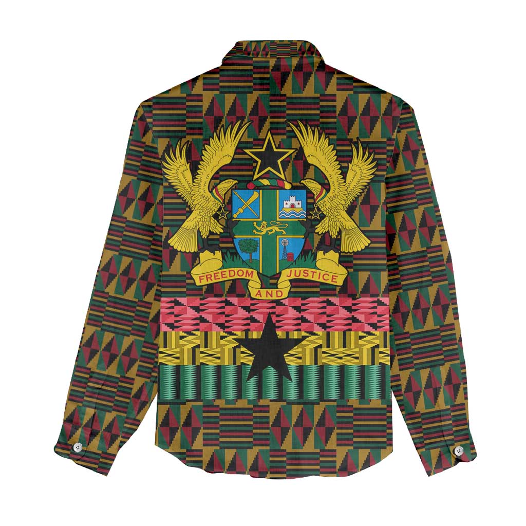 Kwame Nkrumah Ghana Women Casual Shirt Kente Pattern African TS04