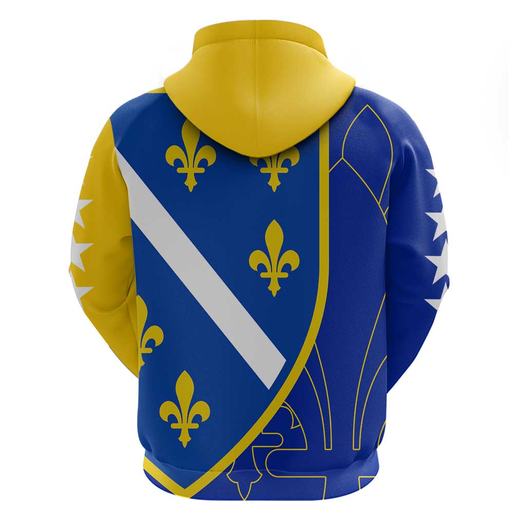 Bosnia and Herzegovina Hoodie Flag and Coat of Arms Hoodie  Unique Combination Design TS04