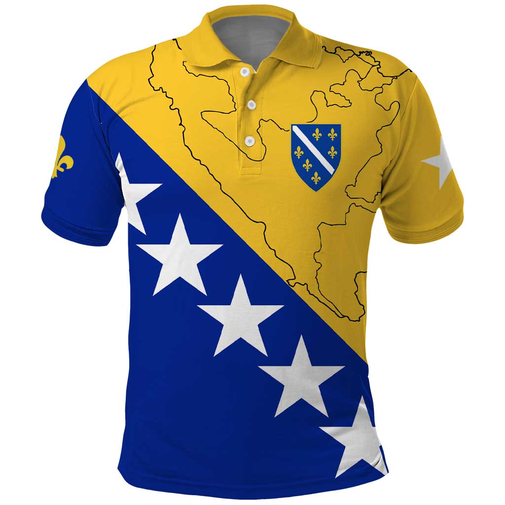 Bosnia and Herzegovina Polo Shirt Flag and Coat of Arms Hoodie  Unique Combination Design TS04