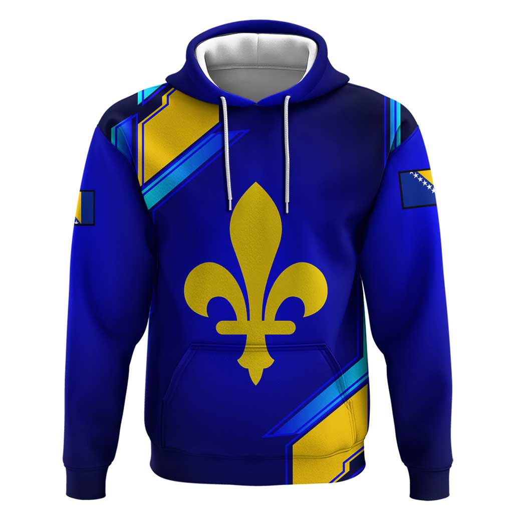 Bosnia and Herzegovina Coat of Arms Hoodie Blend of National Colors & Symbols TS04