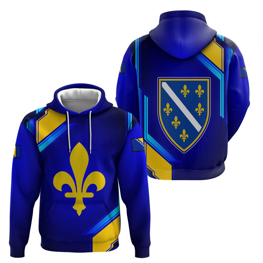 Bosnia and Herzegovina Coat of Arms Hoodie Blend of National Colors & Symbols TS04