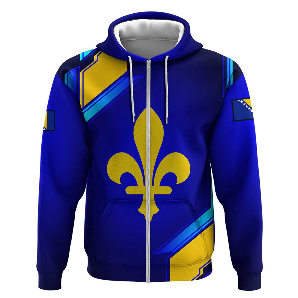 Bosnia and Herzegovina Coat of Arms Hoodie Blend of National Colors & Symbols TS04