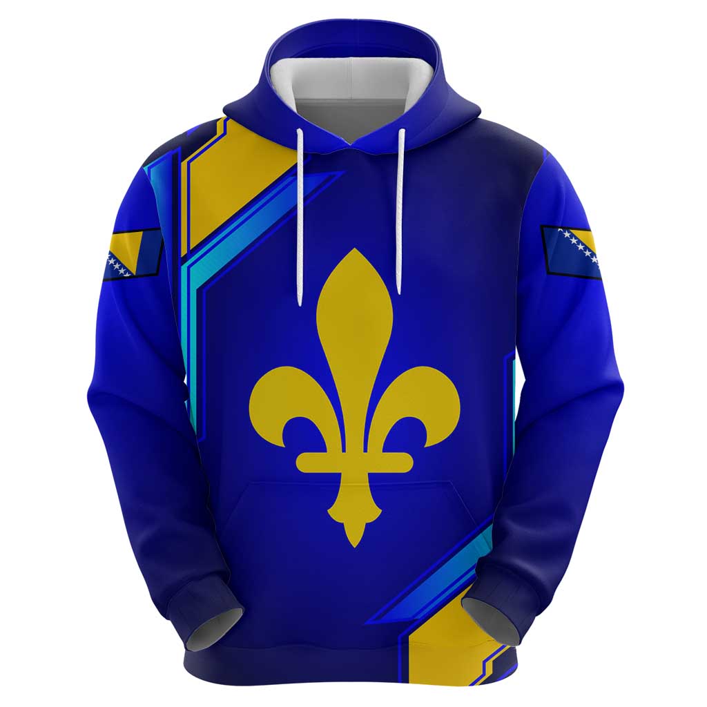 Bosnia and Herzegovina Coat of Arms Hoodie Blend of National Colors & Symbols TS04