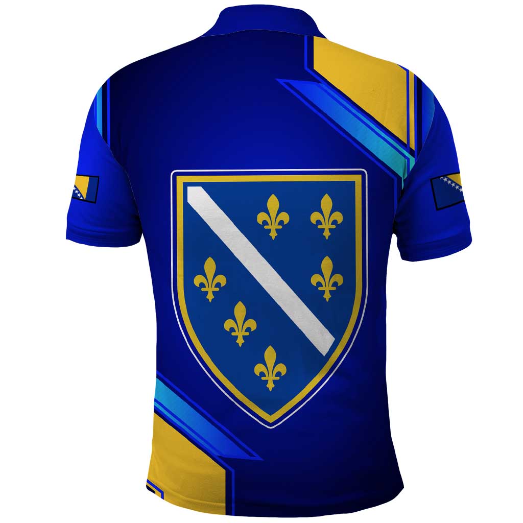 Bosnia and Herzegovina Coat of Arms Polo Shirt Blend of National Colors & Symbols TS04