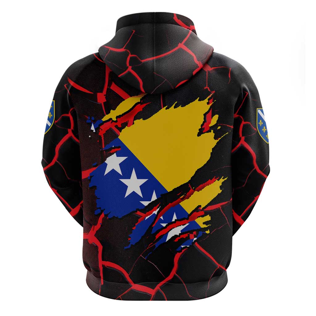 Bosnia and Herzegovina Flag Hoodie with Dragon Shape - Fusion of National Pride & Sports Spirit TS04