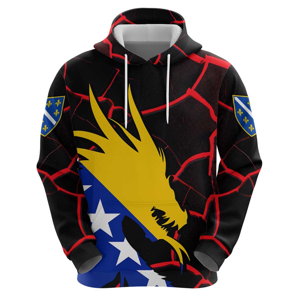 Bosnia and Herzegovina Flag Hoodie with Dragon Shape - Fusion of National Pride & Sports Spirit TS04