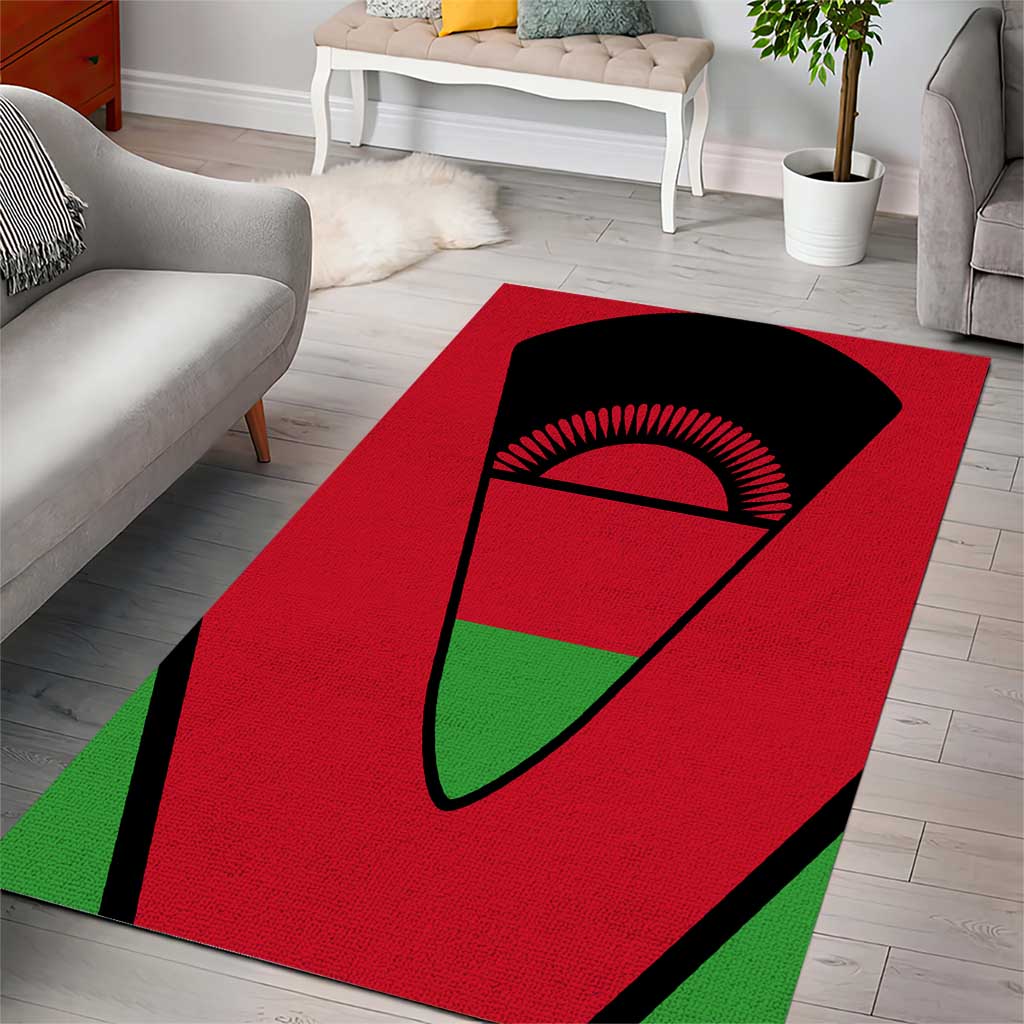 Malawi Area Rug Flag Colors Blended with National Emblem TS04