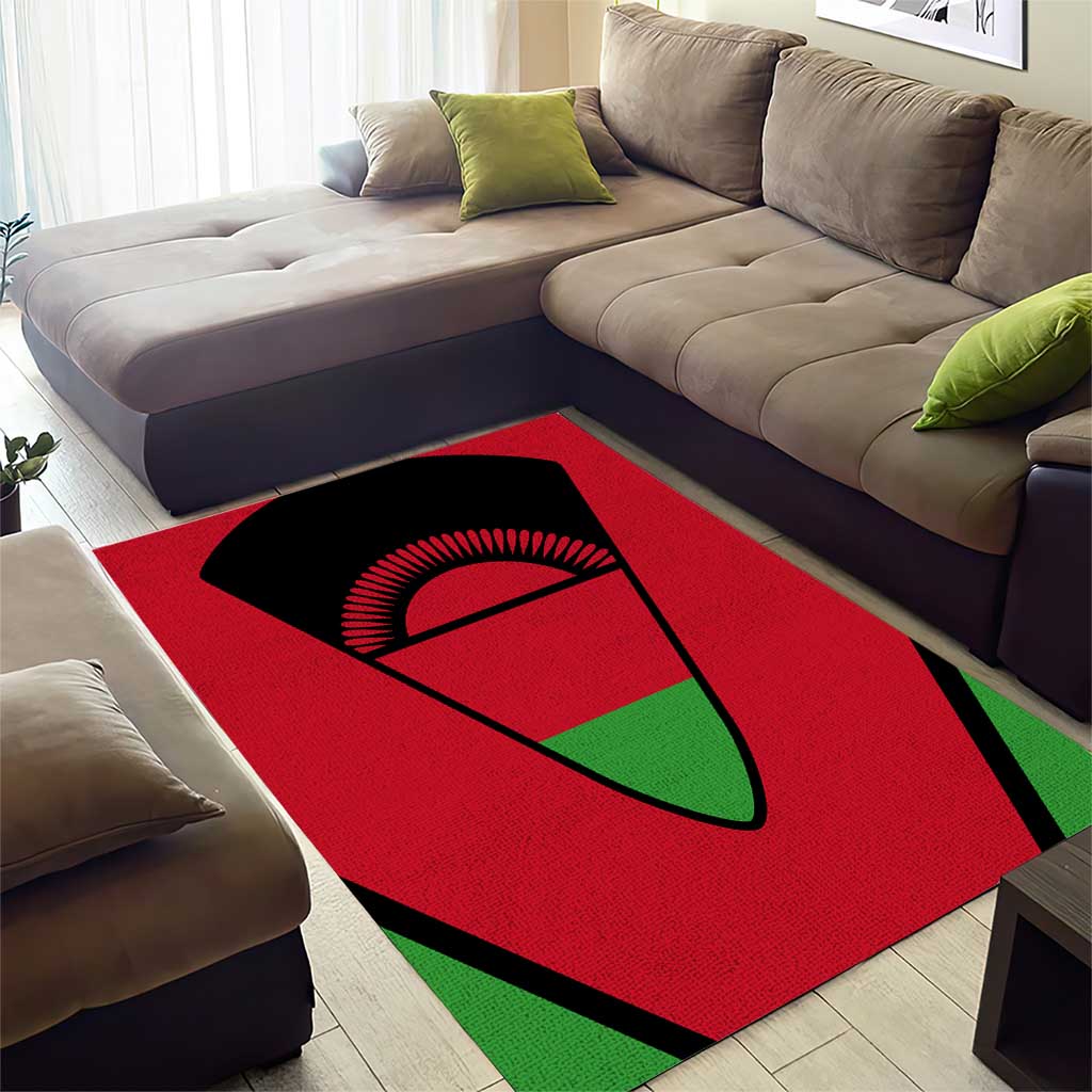 Malawi Area Rug Flag Colors Blended with National Emblem TS04