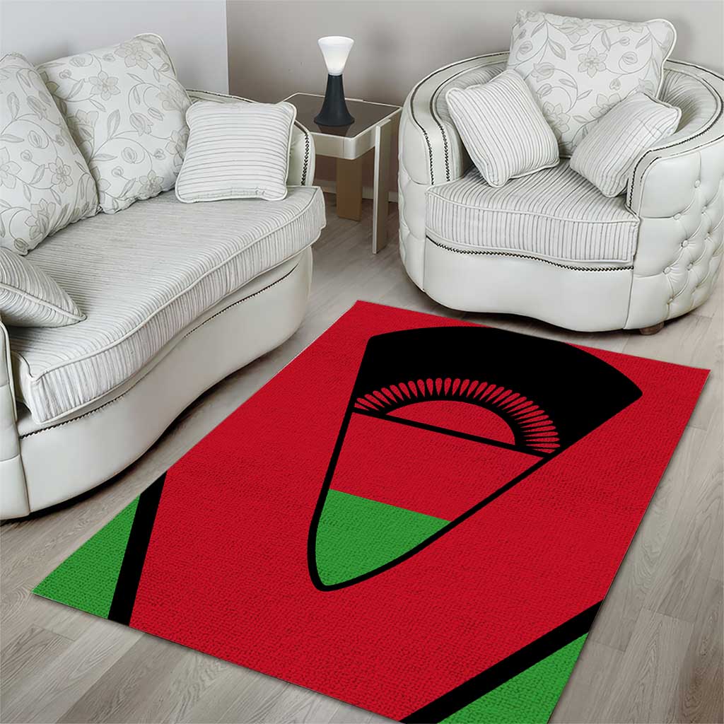 Malawi Area Rug Flag Colors Blended with National Emblem TS04