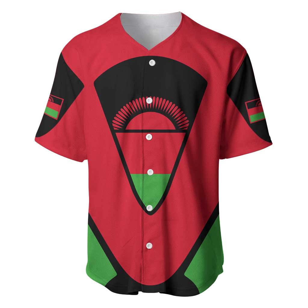 Malawi Baseball Jersey Flag Colors Blended with National Emblem TS04