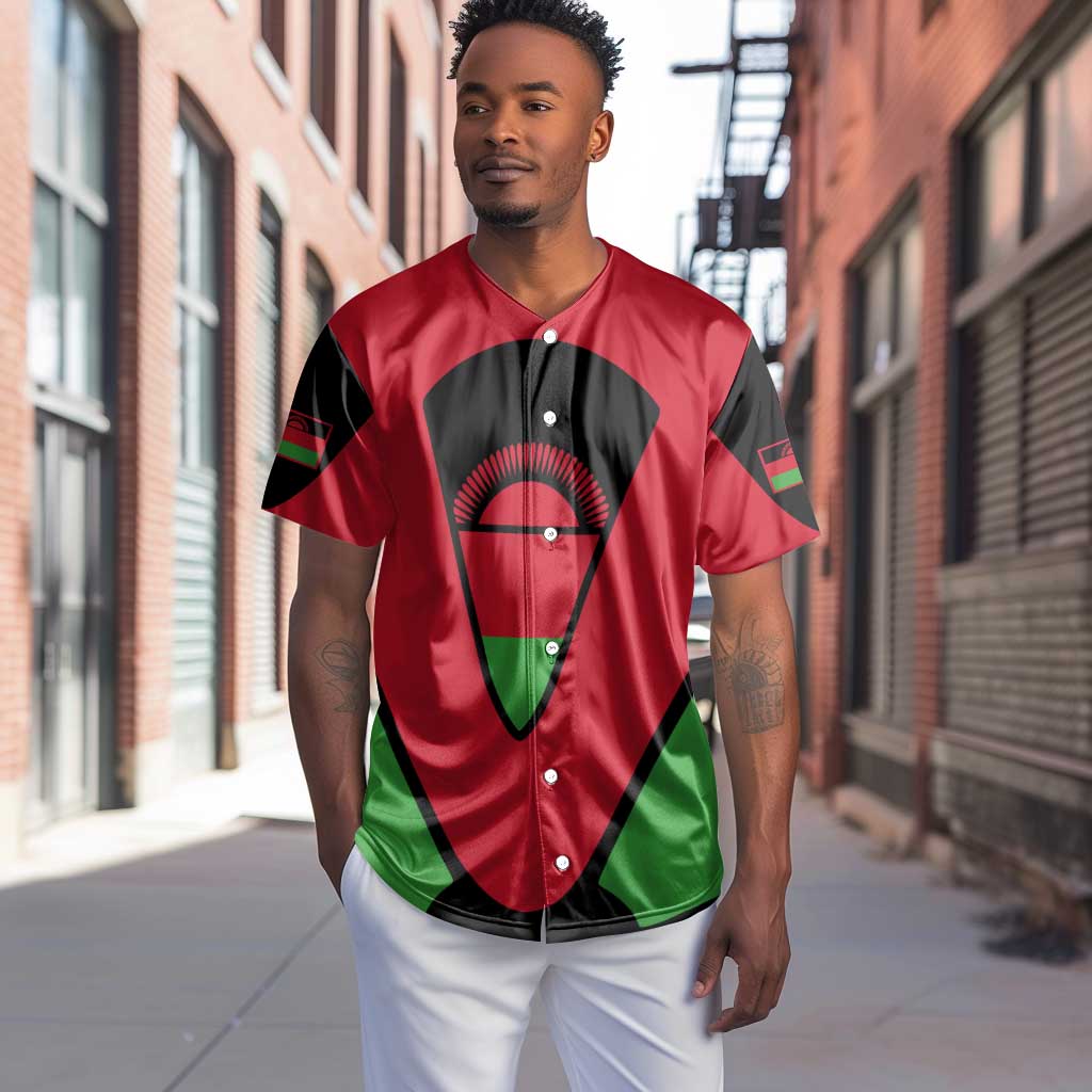 Malawi Baseball Jersey Flag Colors Blended with National Emblem TS04