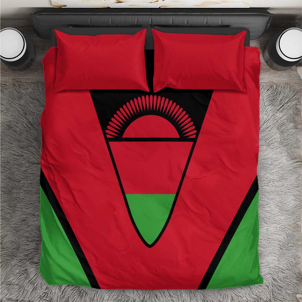 Malawi Bedding Set Flag Colors Blended with National Emblem TS04