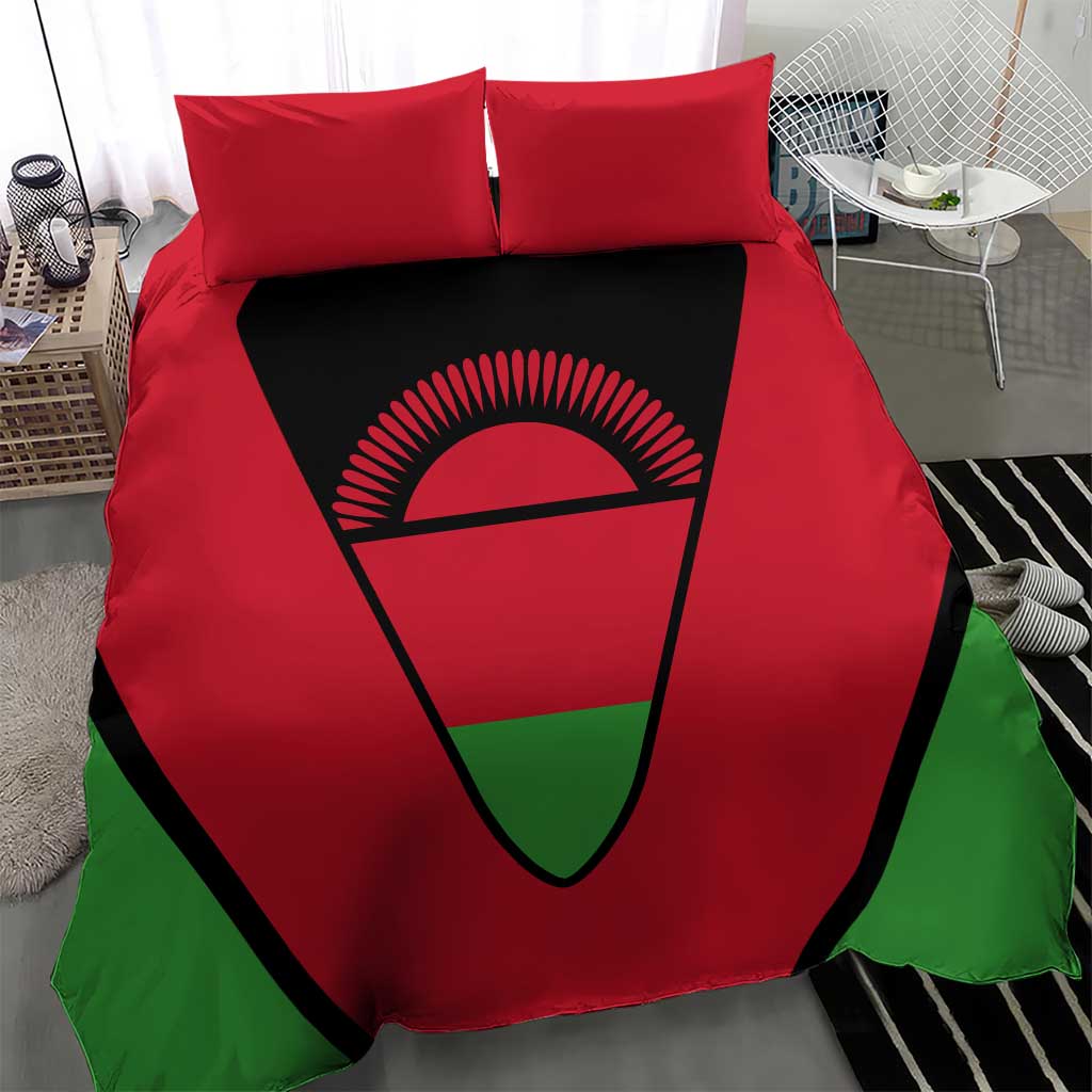 Malawi Bedding Set Flag Colors Blended with National Emblem TS04