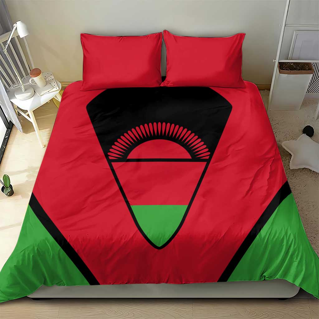 Malawi Bedding Set Flag Colors Blended with National Emblem TS04