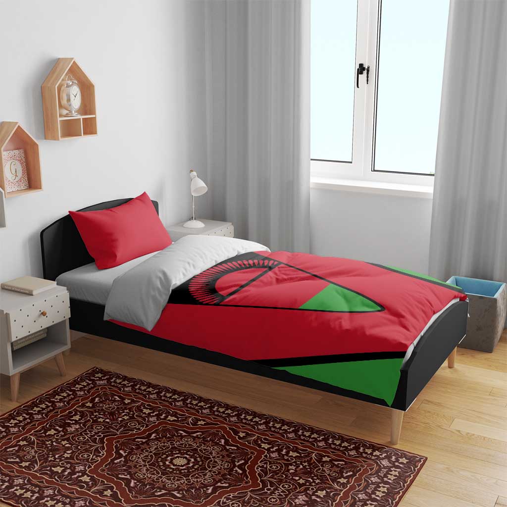 Malawi Bedding Set Flag Colors Blended with National Emblem TS04