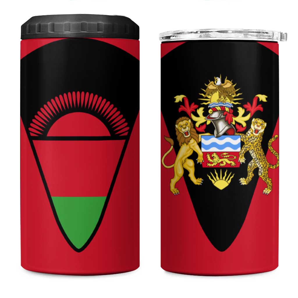 Malawi 4 in 1 Can Cooler Tumbler Flag Colors Blended with National Emblem TS04