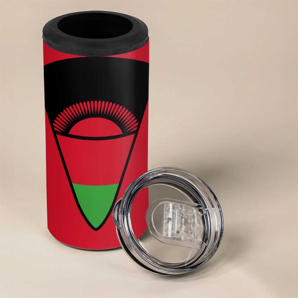 Malawi 4 in 1 Can Cooler Tumbler Flag Colors Blended with National Emblem TS04