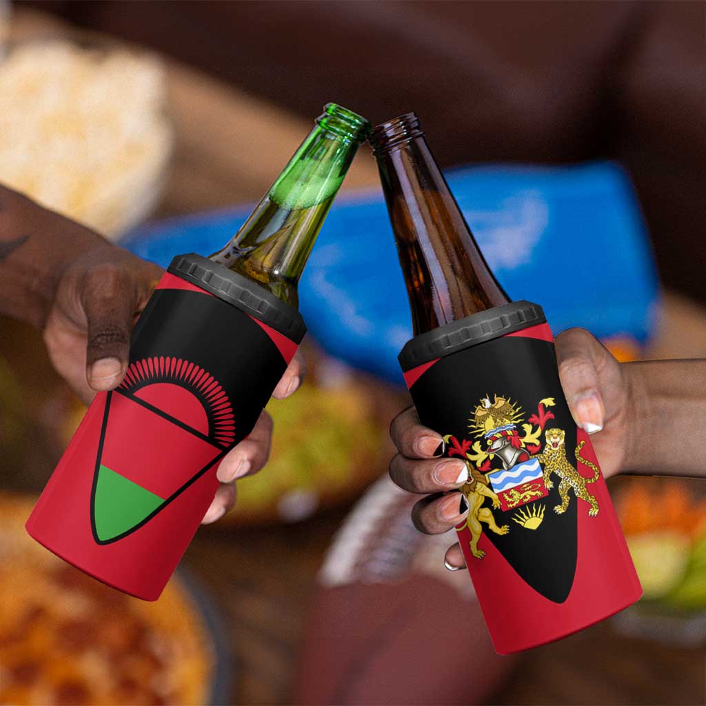 Malawi 4 in 1 Can Cooler Tumbler Flag Colors Blended with National Emblem TS04