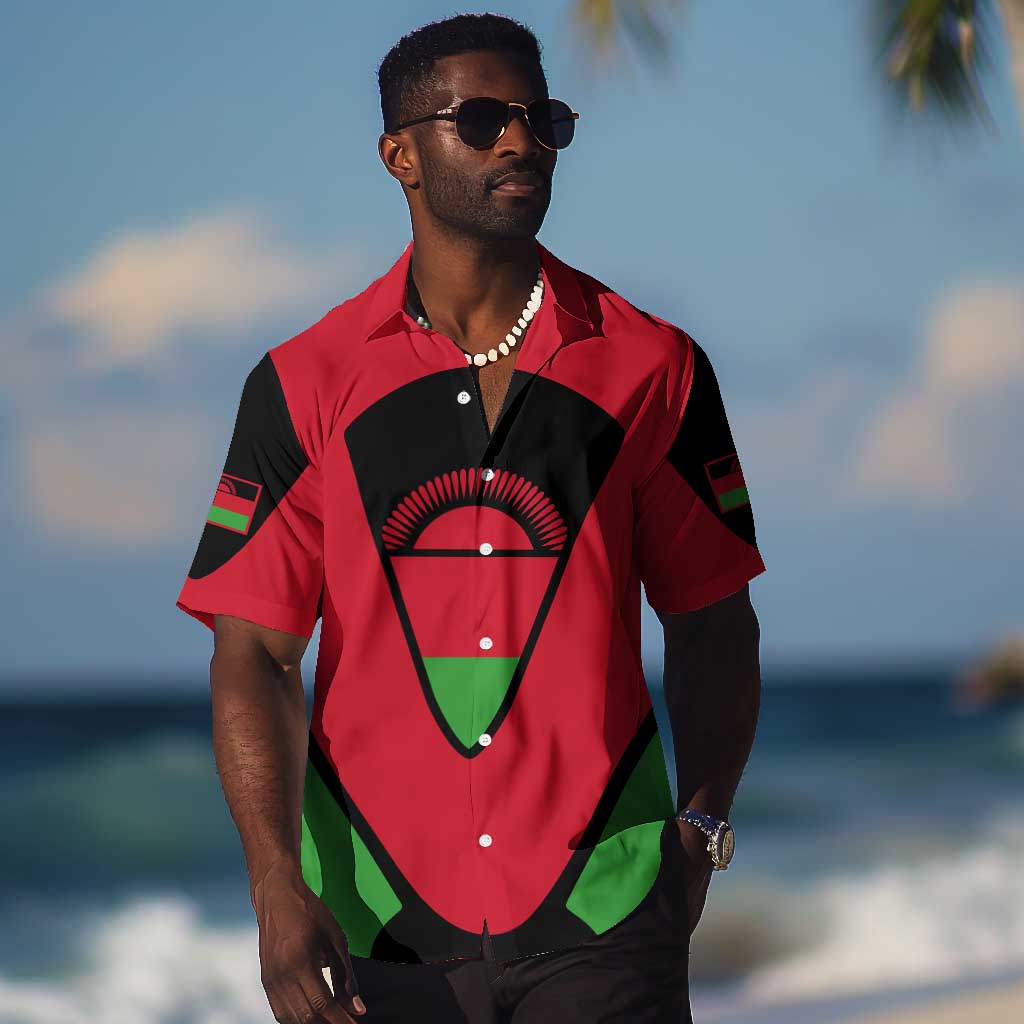 Malawi Hawaiian Shirt Flag Colors Blended with National Emblem TS04