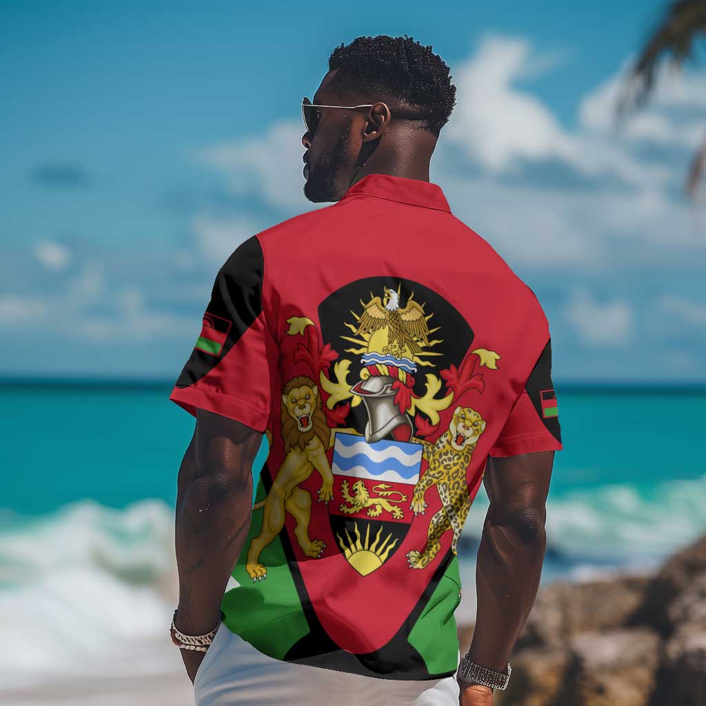 Malawi Hawaiian Shirt Flag Colors Blended with National Emblem TS04
